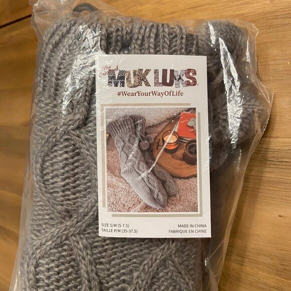 Muk Luk Slipper Socks Size Small/Medium - Dark Grey NWT - Picture 1 of 5
